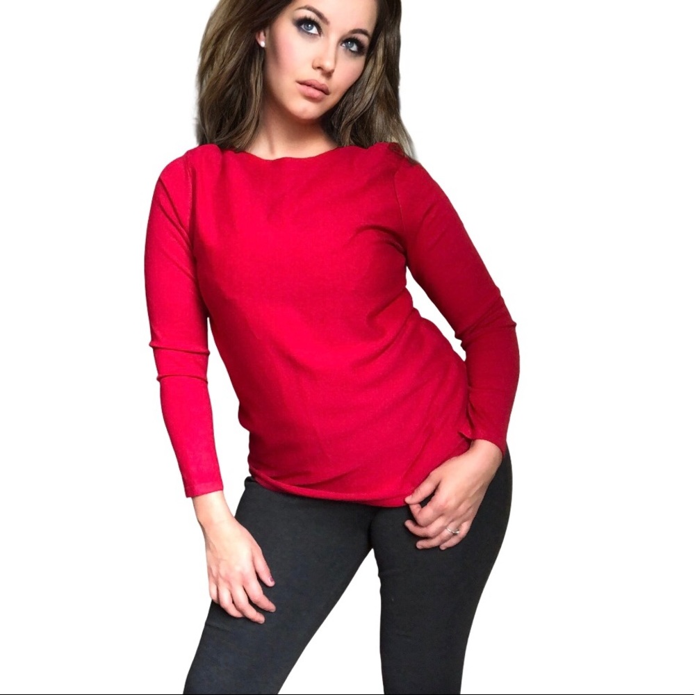 Chico's Red Long Sleeve Shirt